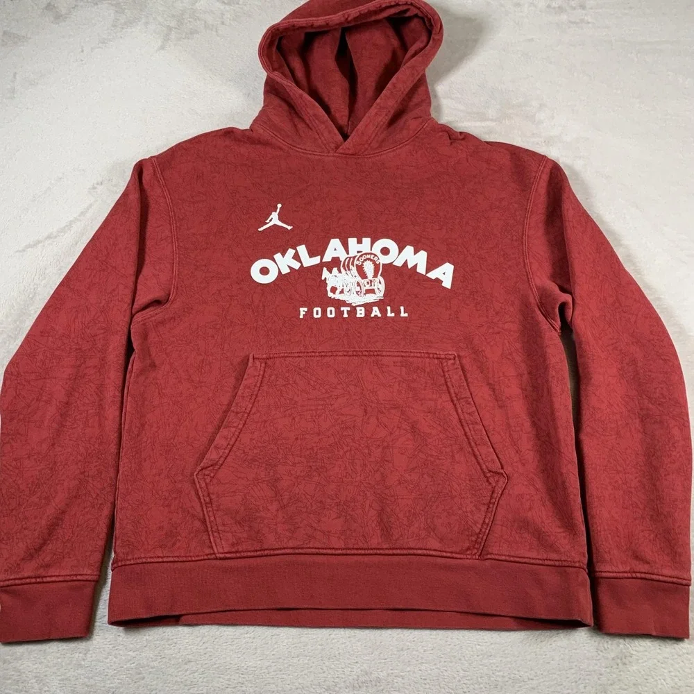 Oklahoma Sooners Hoodie Mens Medium NCAA Football Pullover Jordan Brand Nike‎